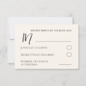 Rustige Waterverf Wilde Bloem en beige bruiloft RSVP Kaartje (Achterkant)