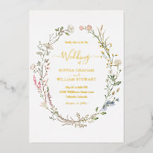 Rustige Waterverf Wilde bloem Theme Boho Wedding