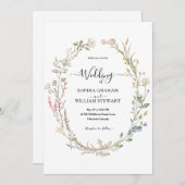 Rustige Waterverf Wilde bloem Theme Boho Wedding Kaart (Voorkant / Achterkant)