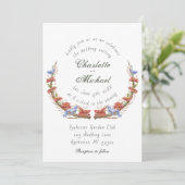 Rustige waterverf wilde bloemen bruiloft kaart (Staand voorkant)