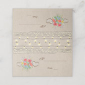 Rustige Waterverf Wilde Flowers Burlap Plaatskaartje (Buitenkant ongevouwen)