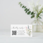 Rustige Waterverf Wildflower Theme Wedding Website Informatiekaartje (Staand voorkant)