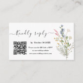 Rustige Waterverf Wildflower Theme Wedding Website Informatiekaartje (Voorkant)
