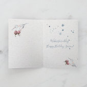 Rustige Waterverf Winter Berry Kerstmis Kaart (Binnen)