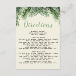 Rustige Waterverf Winter Forest Pine Cone Wedding Informatiekaartje