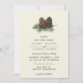 Rustige Waterverf Winter Forest Pine Cone Wedding Kaart (Voorkant)