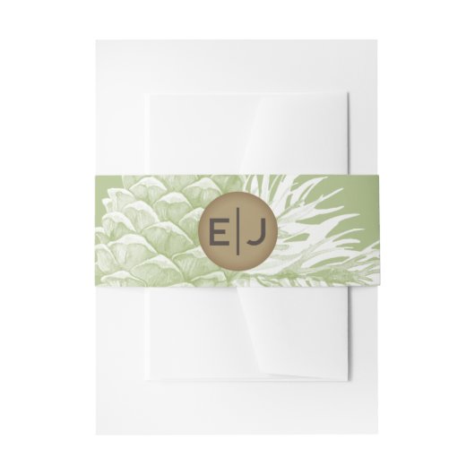 Rustige Waterverf Winter Forest Pine Cone Wedding Uitnodigingen Wikkel (Voorkant Voorbeeld)