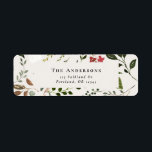 Rustige waterverf witte florale bruiloft etiket<br><div class="desc">Rustische waterverf,  florale en foliage trouwadreslabel. Elegant modern bruiloft. Deel van een collectie</div>