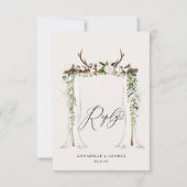 Rustige waterverf witte florale bruiloft RSVP (Voorkant)