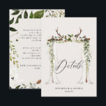 Rustige waterverf witte florale trouwdetails RSVP kaartje<br><div class="desc">Rustische waterverf,  florale en foliage trouwkaart. Elegant modern bruiloft. Deel van een collectie</div>