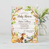 Rustige Waterverf Woodland Animals Baby shower Kaart (Staand voorkant)