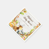 Rustige Waterverf Woodland Animals Baby shower Servet (Hoek)