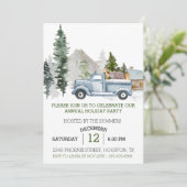 Rustige Waterverf Woodland kerstfeest Kaart (Staand voorkant)