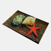 rustige waterverf zeashell stervisstrand deurmat (Schuin)