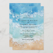 Rustige Waterverf Zomer Zee Beach Weddenschap Kaart (Voorkant / Achterkant)