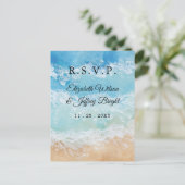 Rustige Waterverf Zomer Zee Beach Wedding RSVP Uitnodiging Briefkaart (Staand voorkant)