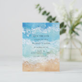 Rustige Waterverf zomervakantie Zee sparen de datu Aankondigingskaart (Staand voorkant)