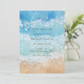 Rustige Waterverf zomervakantie Zee sparen de datu Kaart (Staand voorkant)