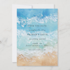 Rustige Waterverf zomervakantie Zee sparen de datu Kaart