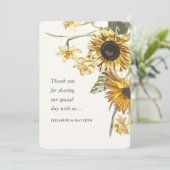 Rustige Waterverf Zonnebloem Berichten Bedankkaart (Staand voorkant)
