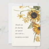 Rustige Waterverf Zonnebloem Berichten Bedankkaart (Voorkant)