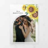 Rustige Waterverf - Zonnebloem - bruiloftsfeest Drieluik Uitnodiging (Cover)