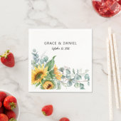 Rustige Waterverf Zonnebloem Eucalyptus Greenery Servet (Insitu)