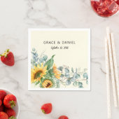 Rustige Waterverf Zonnebloem Eucalyptus Wedding Servet (Insitu)