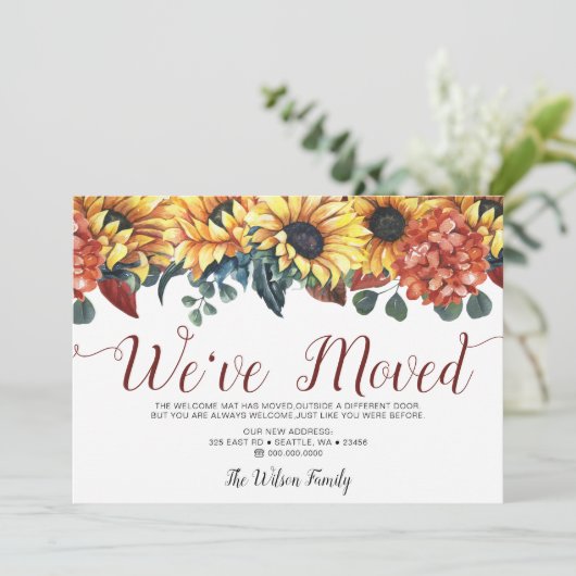 Rustige Waterverf Zonnebloem hebben we verplaatst Aankondiging (Staand voorkant)