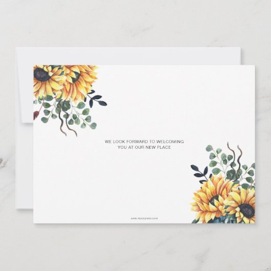 Rustige Waterverf Zonnebloem hebben we verplaatst Aankondiging (Achterkant)