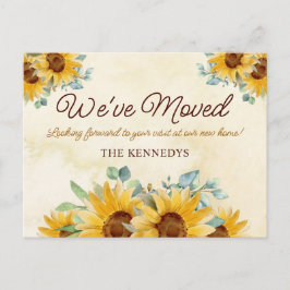 Rustige Waterverf Zonnebloem Nieuwe Thuisbeweging Aankondigingskaart