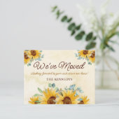 Rustige Waterverf Zonnebloem Nieuwe Thuisbeweging Aankondigingskaart (Staand voorkant)