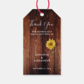 Rustige waterverf zonnebloembruiloft bedankt cadeaulabel (Voorkant)