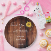 Rustige waterverf zonnebloembruiloft bedankt papieren bordje (Feest)