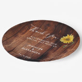 Rustige waterverf zonnebloembruiloft bedankt papieren bordje (Gekanteld)