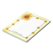Rustige Waterverf Zonnebloemen Aangepast Notitieblok (Linkerzijde)