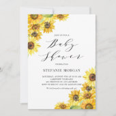 Rustige Waterverf Zonnebloemen Baby shower Kaart (Voorkant)