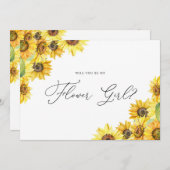 Rustige Waterverf - Zonnebloemen Bloemenmeisje - V (Voorkant / Achterkant)