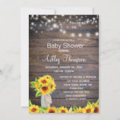 Rustige Waterverf Zonnebloemen en Baby shower Kaart (Voorkant)
