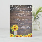 Rustige Waterverf Zonnebloemen en Baby shower Kaart (Staand voorkant)