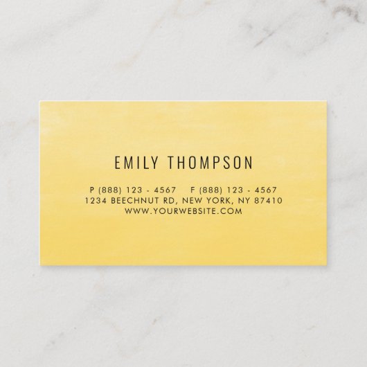 Rustige Waterverf Zonnebloemen en Eucalyptus Flora Visitekaartje (Achterkant)