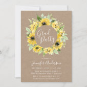 Rustige Waterverf Zonnebloemen Graduation Party Kaart (Voorkant)