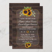 Rustige Waterverf Zonnebloemen Hout Weddenschap Kaart (Voorkant / Achterkant)