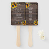 Rustige Waterverf - Zonnebloemen Houtweddenschap Handwaaier (Voorkant en achterkant)