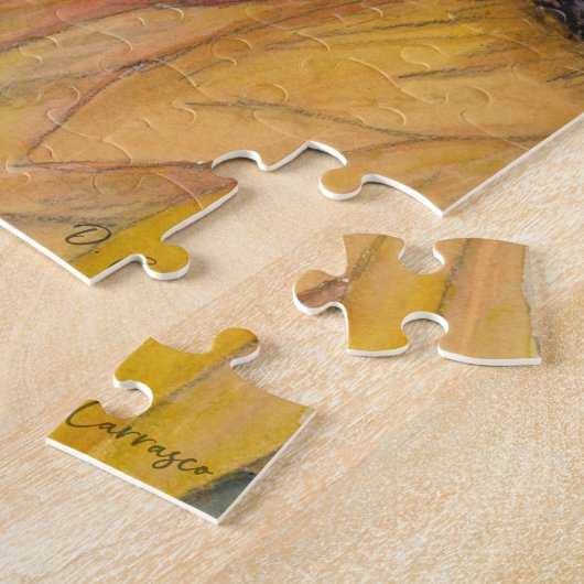 Rustige Waterverf zonnebloemen Legpuzzel (Zijkant)