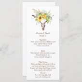 Rustige Waterverf - Zonnebloemen - Menu-kaarten vo Menu (Voorkant / Achterkant)