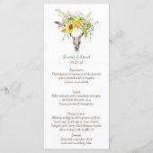 Rustige Waterverf - Zonnebloemen - Menu-kaarten vo Menu (Voorkant)