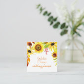 Rustige Waterverf Zonnebloemen Vierkante Visitekaartje (Staand voorkant)