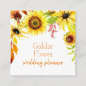 Rustige Waterverf Zonnebloemen Vierkante Visitekaartje (Voorkant)