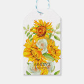 Rustige Waterverf Zonnebloemen Vrijgezellenfeest Cadeaulabel (Voorkant)